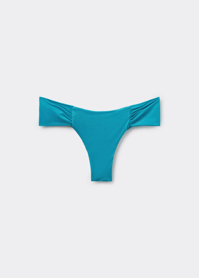 Gedrapeerd Brazilian bikinibroekje van glanzend satijn
