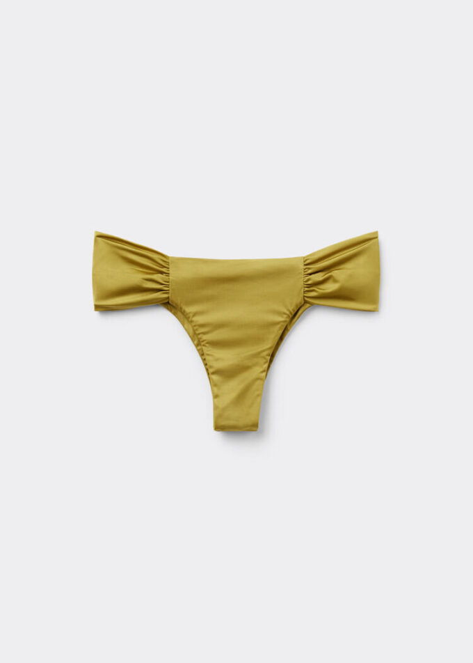 Gedrapeerd Brazilian bikinibroekje van glanzend satijn