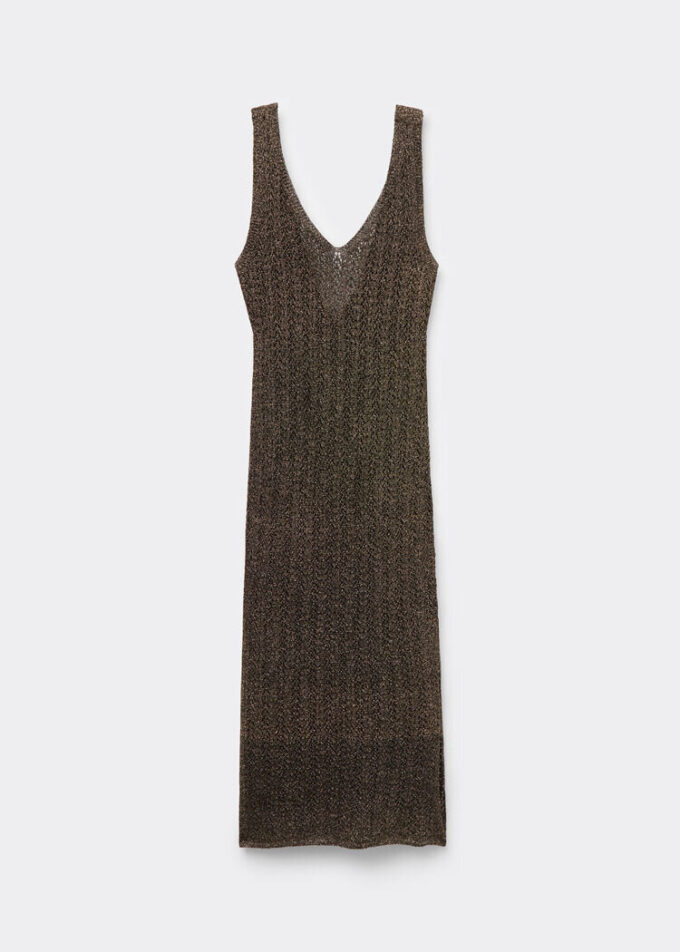 Gehaakte lamé maxi-jurk