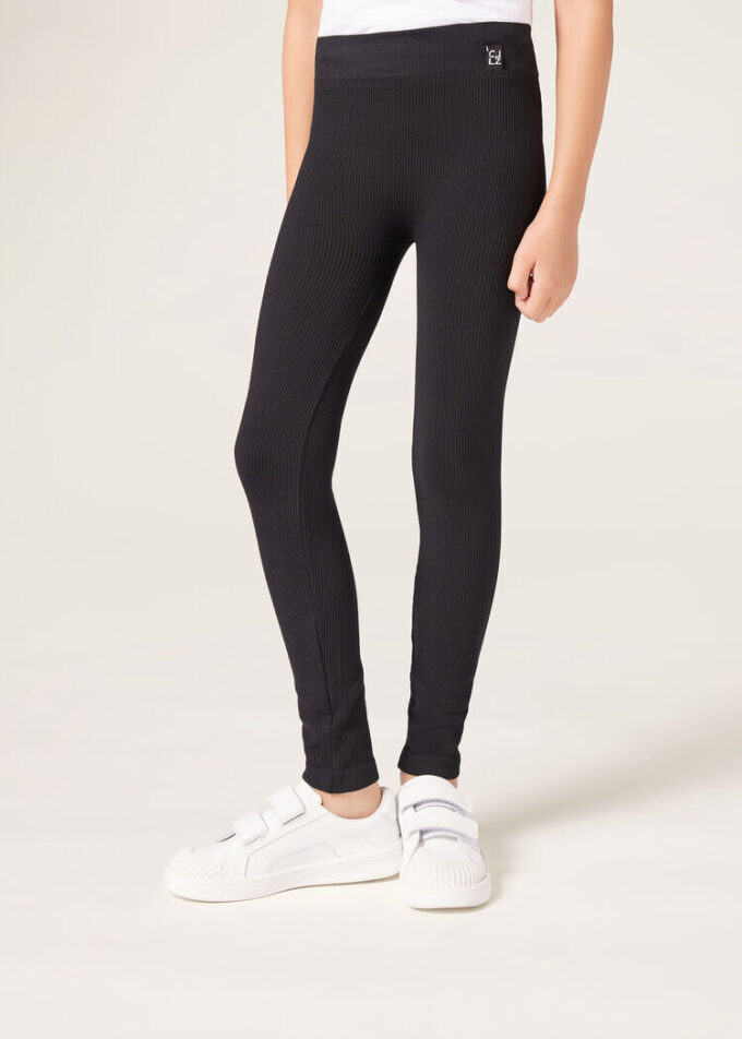 Geribbelde legging voor meisjes