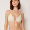 Gevoerde Triangel bikinitop met paillettennet