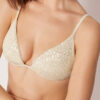 Gevoerde Triangel bikinitop met paillettennet