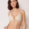 Gevoerde Triangel bikinitop met paillettennet