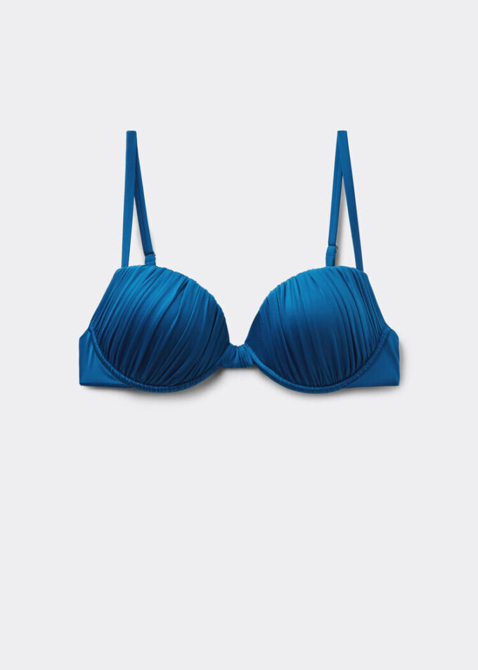 Gewatteerde Push-up bikinitop van glanzend satijn