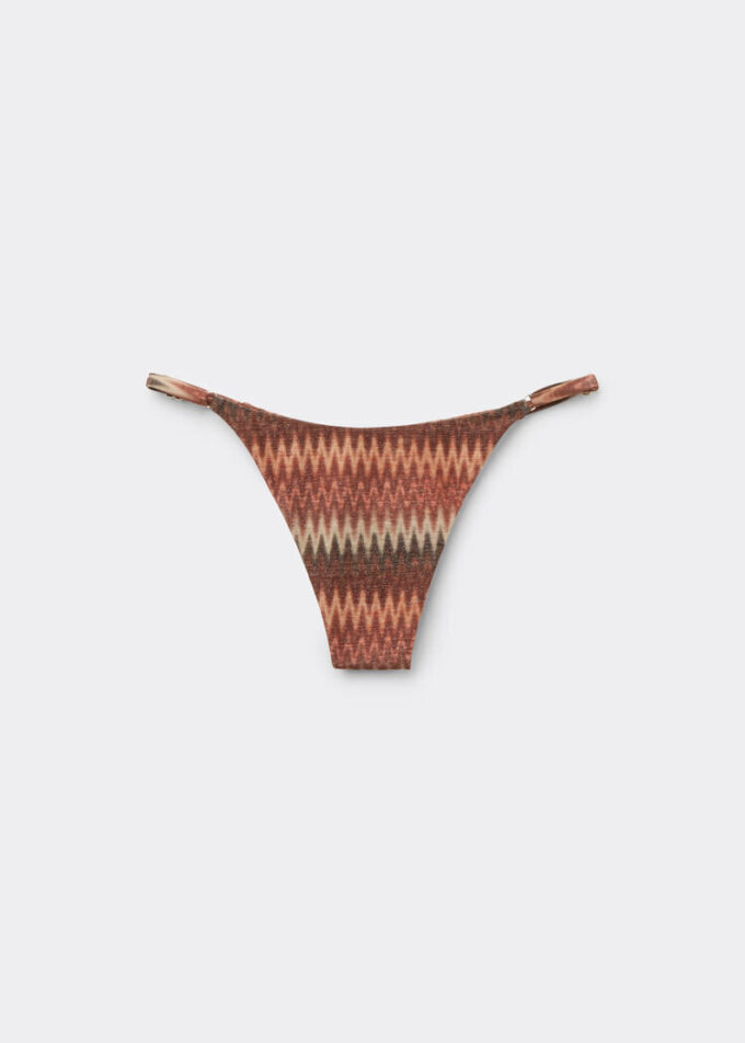 Gouden strings-bikini-broekje met chevronpatroon