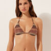 Gouden triangel bikinitop met chevronpatroon