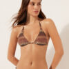 Gouden triangel bikinitop met chevronpatroon