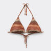 Gouden triangel bikinitop met chevronpatroon