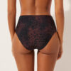 High-waist bikinibroekjes in donkere dierenprint