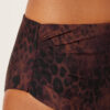 High-waist bikinibroekjes in donkere dierenprint