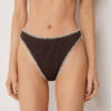 High Waist Brazilian bikinibroekje met tweekleurig borduursel