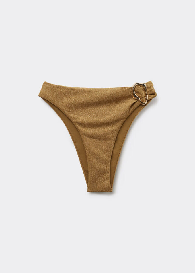 High-waisted Brazilian bikinibroekje met verfijnde glans