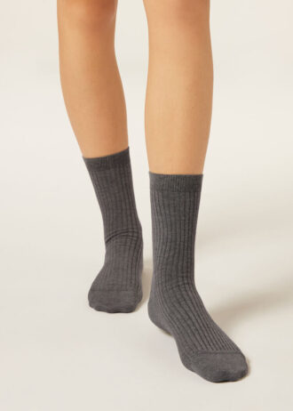 Korte sokken van kasjmiermix