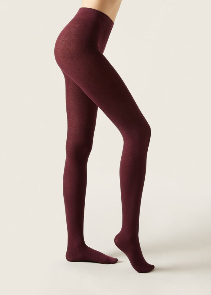 Ondoorzichtige, matte panty van kasjmier en modal