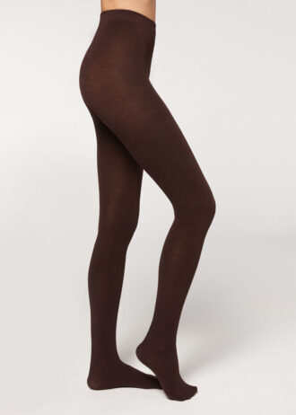 Ondoorzichtige, matte panty van kasjmier en modal