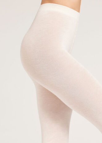 Ondoorzichtige, matte panty van kasjmier en modal