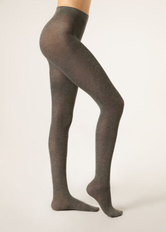 Ondoorzichtige, matte, ultralichte panty met kasjmier