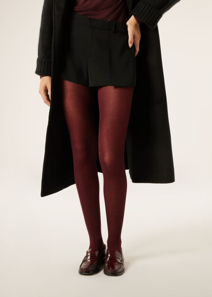 Ondoorzichtige, matte, ultralichte panty met kasjmier