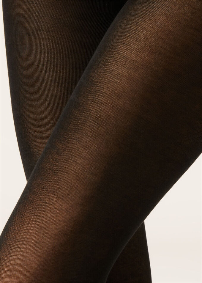 Ondoorzichtige, matte, ultralichte panty met kasjmier