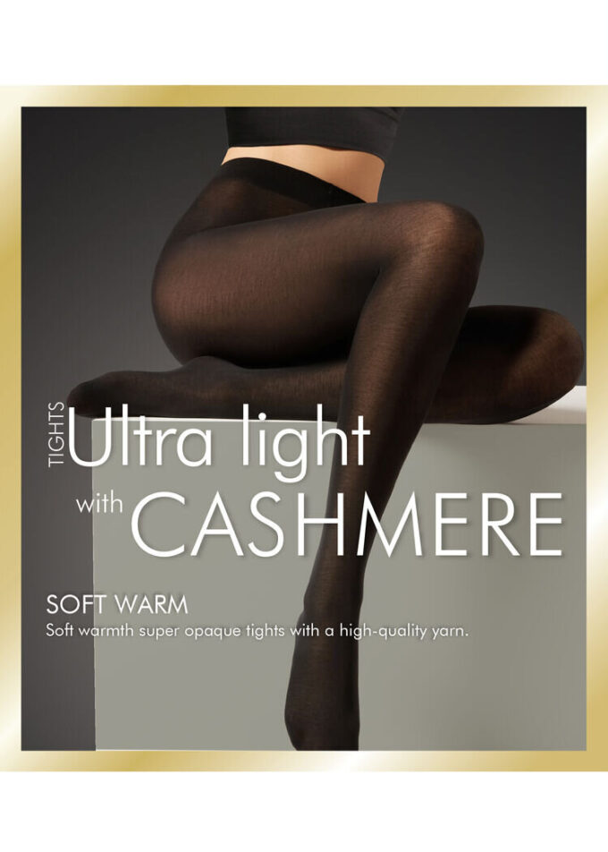Ondoorzichtige, matte, ultralichte panty met kasjmier