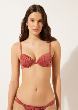 Push-up bikinitops glanzend satijn