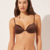 Push-up bikinitops glanzend satijn