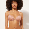 Push-up bikinitops glanzend satijn