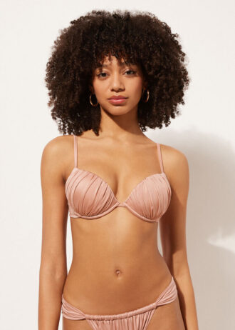 Push-up bikinitops glanzend satijn