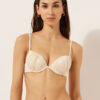 Push-up bikinitops glanzend satijn