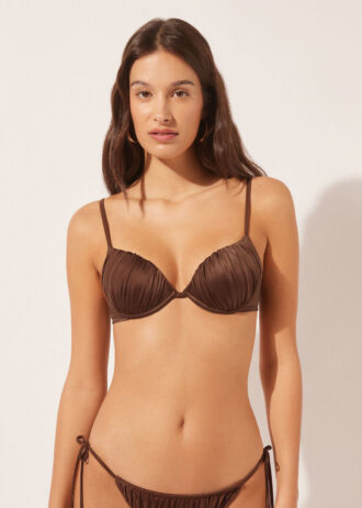 Push-up bikinitops glanzend satijn