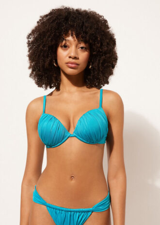 Push-up bikinitops glanzend satijn