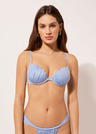 Push-up bikinitops glanzend satijn