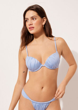 Push-up bikinitops glanzend satijn