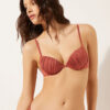 Push-up bikinitops glanzend satijn