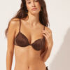 Push-up bikinitops glanzend satijn