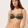 Push-up bikinitops glanzend satijn