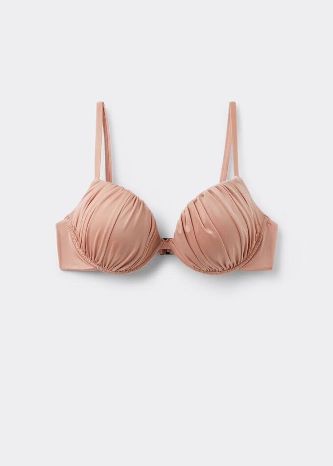 Push-up bikinitops glanzend satijn