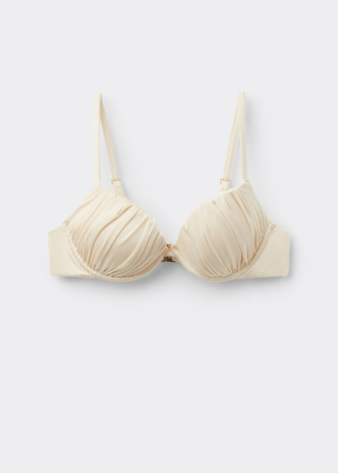 Push-up bikinitops glanzend satijn