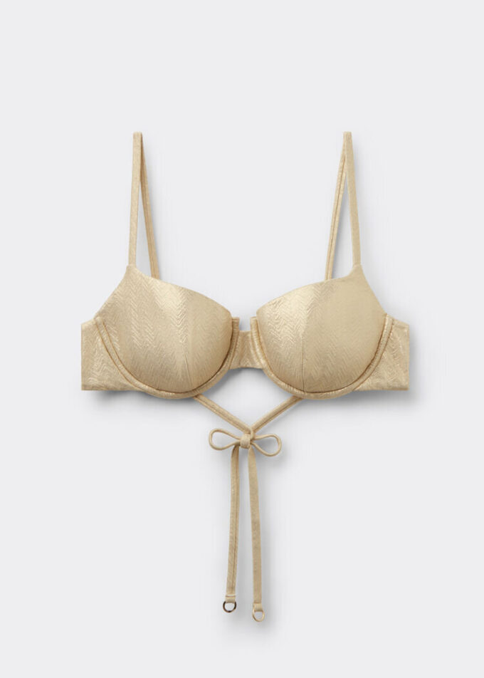 Push-up bikinitops Gold Waves