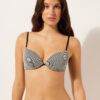 Push-up bikinitops met gouden strepen