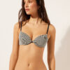 Push-up bikinitops met gouden strepen