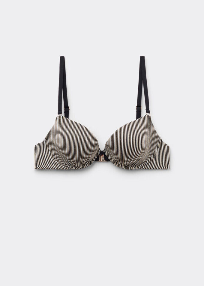 Push-up bikinitops met gouden strepen