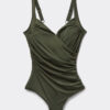 Slankmakend eendelig zwempak met elegante drapering