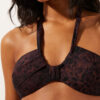 Strapless bikinitop met donkere dierenprint