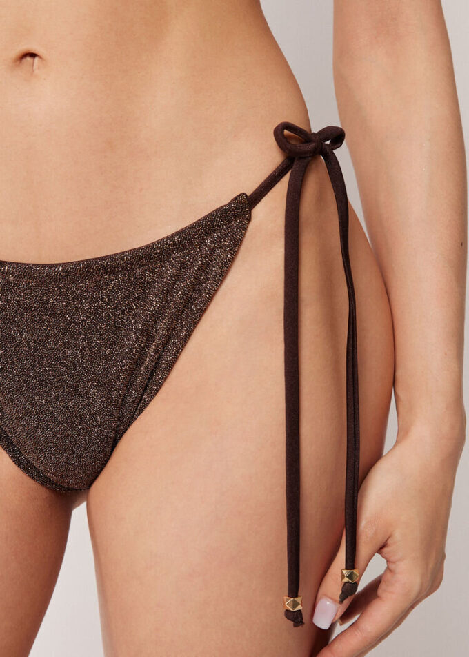 String-bikini-broekje Brown Glitter