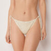 String-bikini-broekje met pailletten en netstof