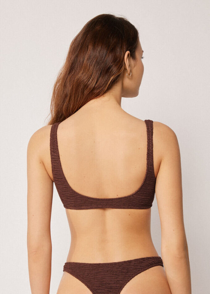 Tanktops-stijl bikinitop met gekreukelde golven