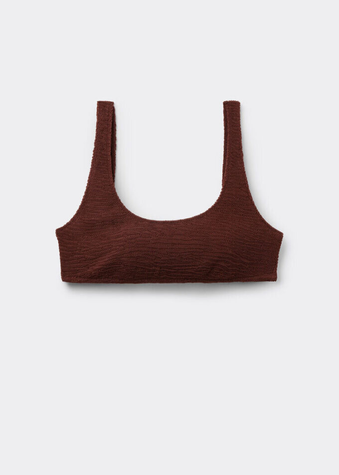 Tanktops-stijl bikinitop met gekreukelde golven