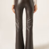 Thermal broek met uitlopende pijpen en gecoat effect