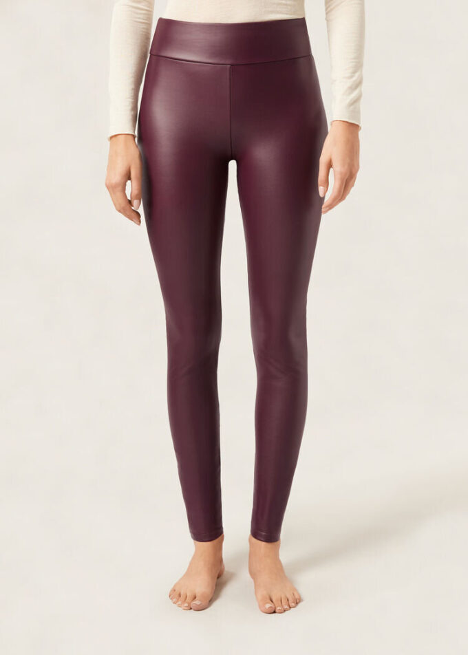 Thermal legging van imitatieleer